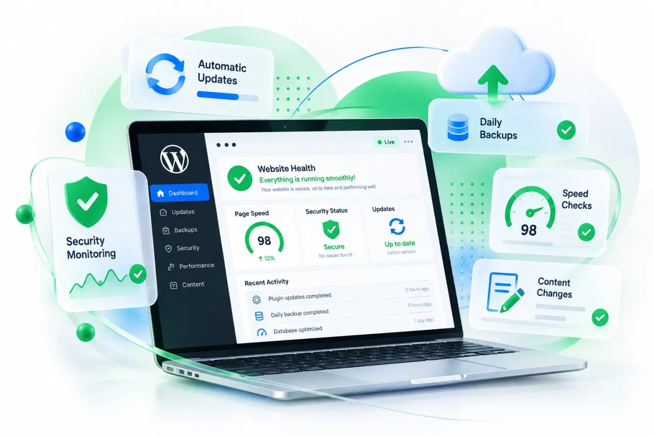 Website maintenance and support illustration