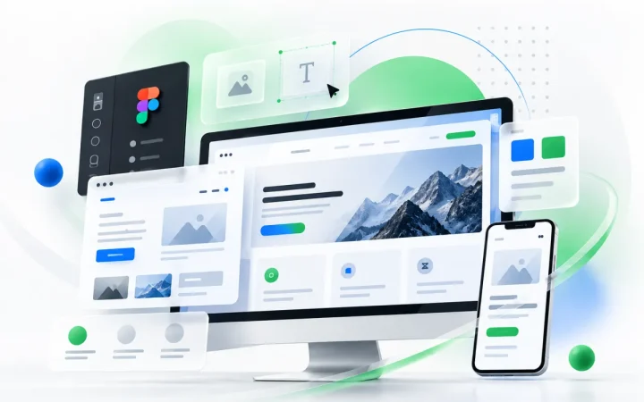 Website design and development illustration