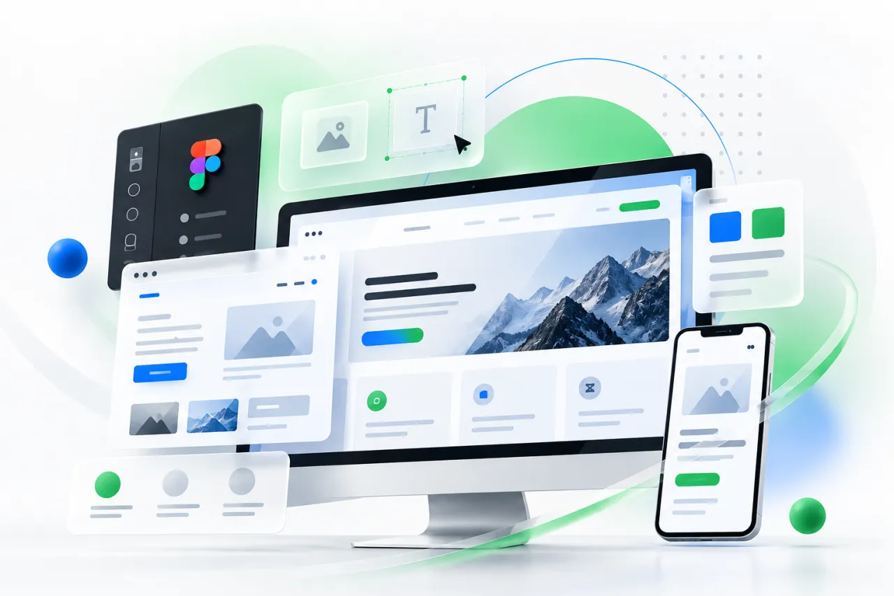 Website design and development illustration
